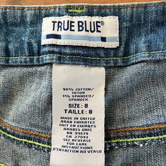 Vintage 90s True Blue Maxi or Midi Denim Jean Skirt with Front Slit - Size 8 - Picture 3 of 5